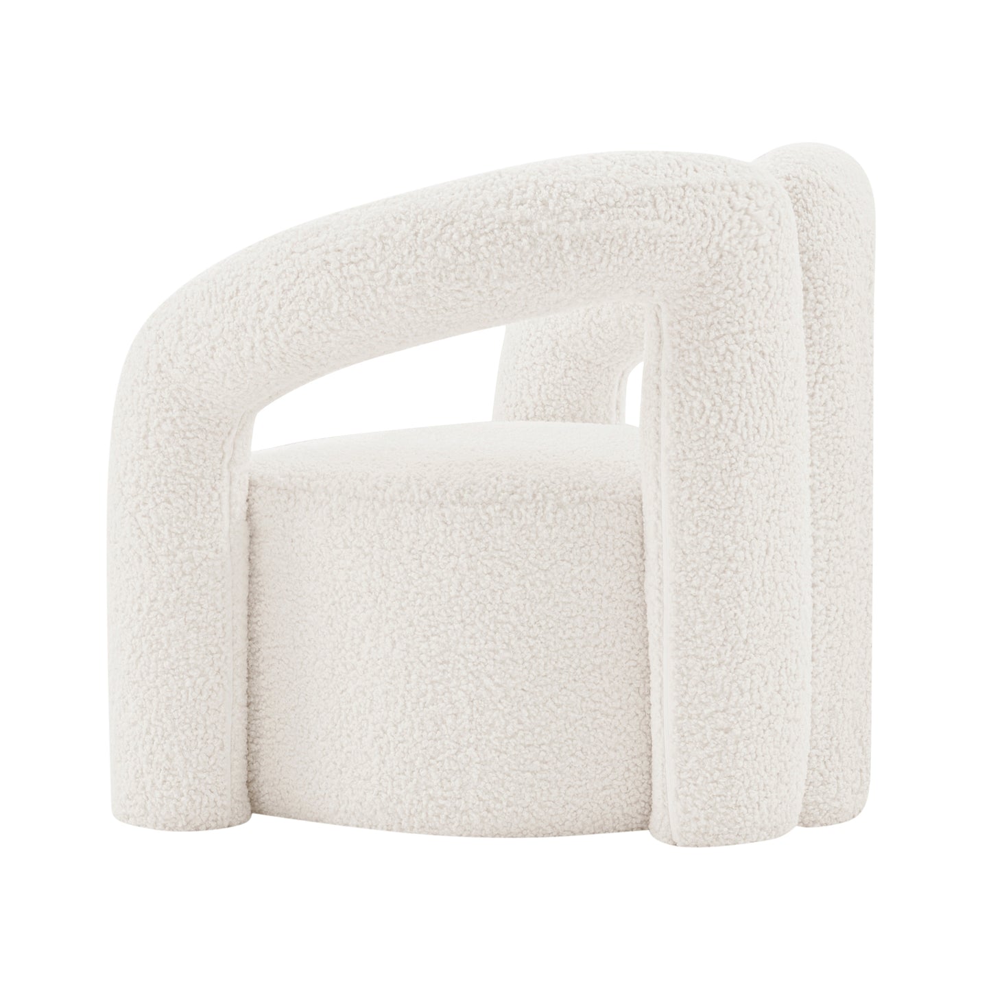 Manhattan Comfort Modern Darian Boucle Accent Chair in Cream AC061-CR