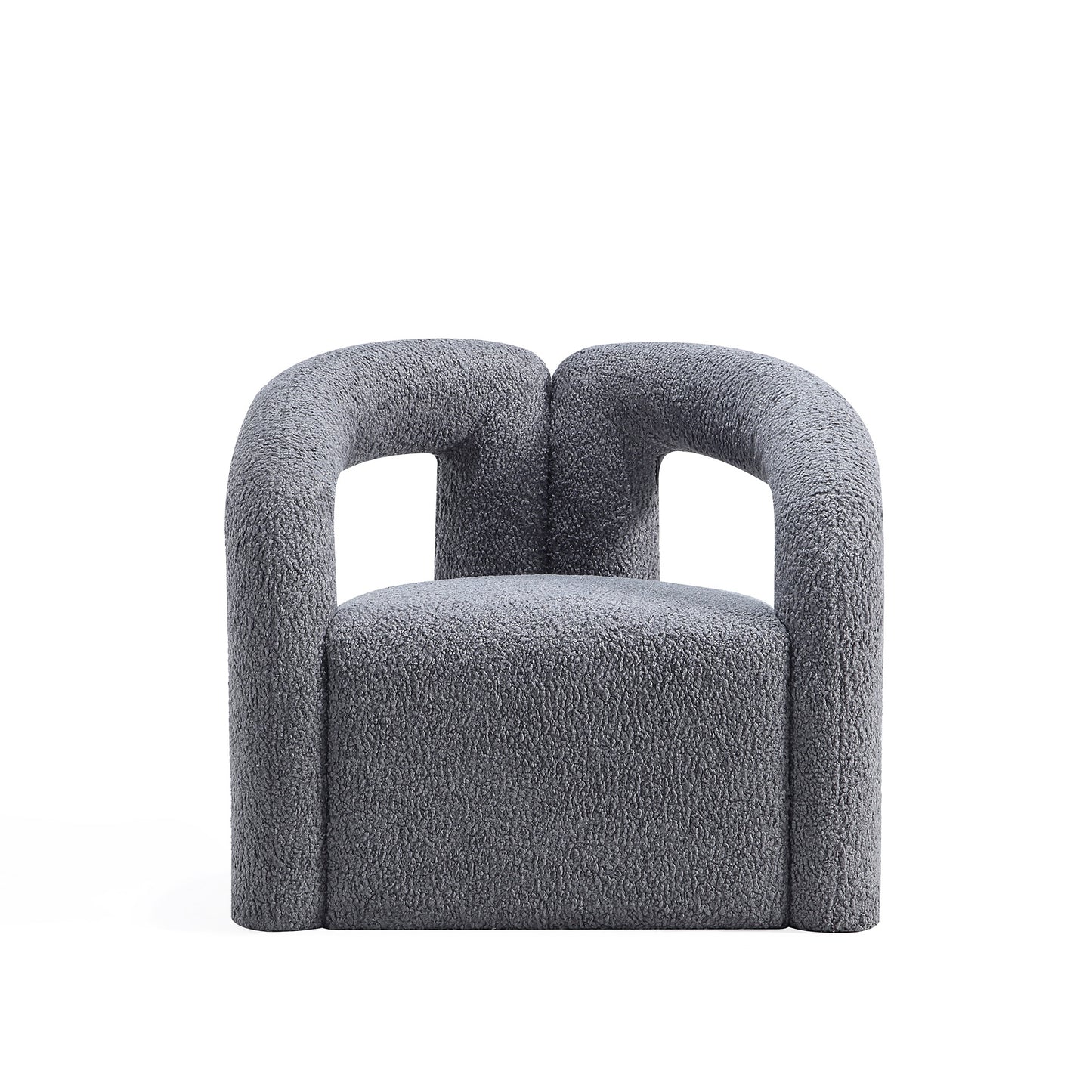 Manhattan Comfort Modern Darian Boucle Accent Chair in Grey AC061-GY