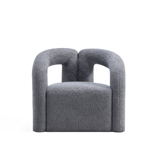 Manhattan Comfort Modern Darian Boucle Accent Chair in Grey AC061-GY