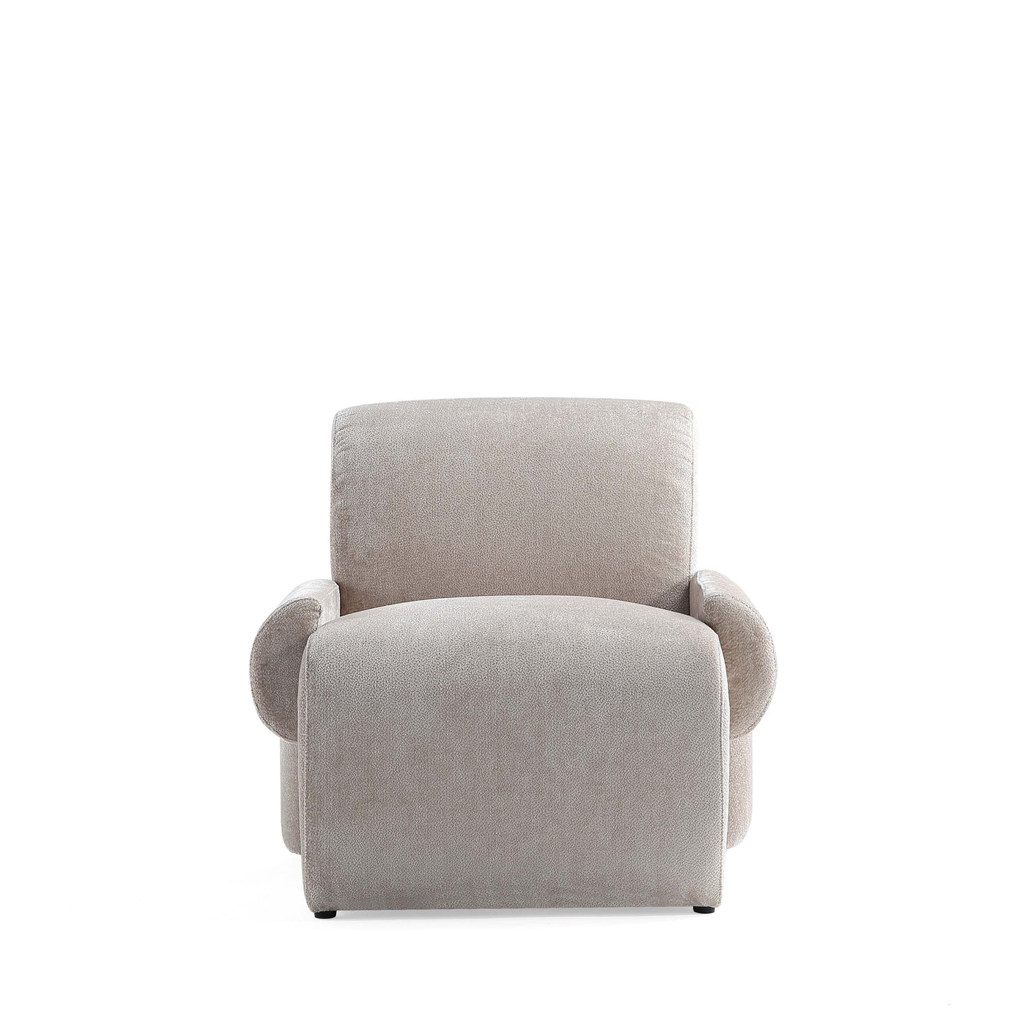 Verandah Mid-Century Modern Chenille Lounge Chair in Beige AC069-BE