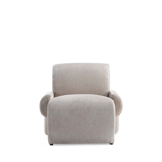 Verandah Mid-Century Modern Chenille Lounge Chair in Beige AC069-BE