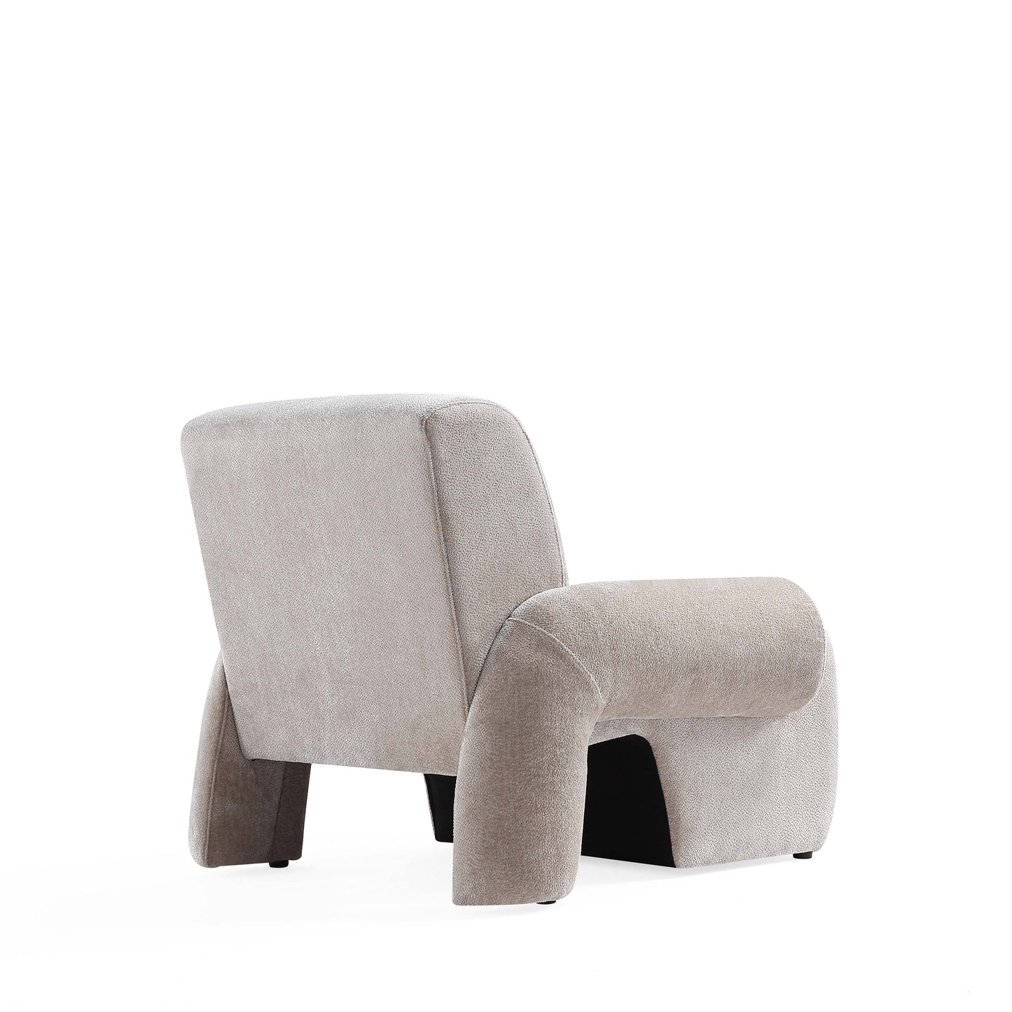 Verandah Mid-Century Modern Chenille Lounge Chair in Beige AC069-BE