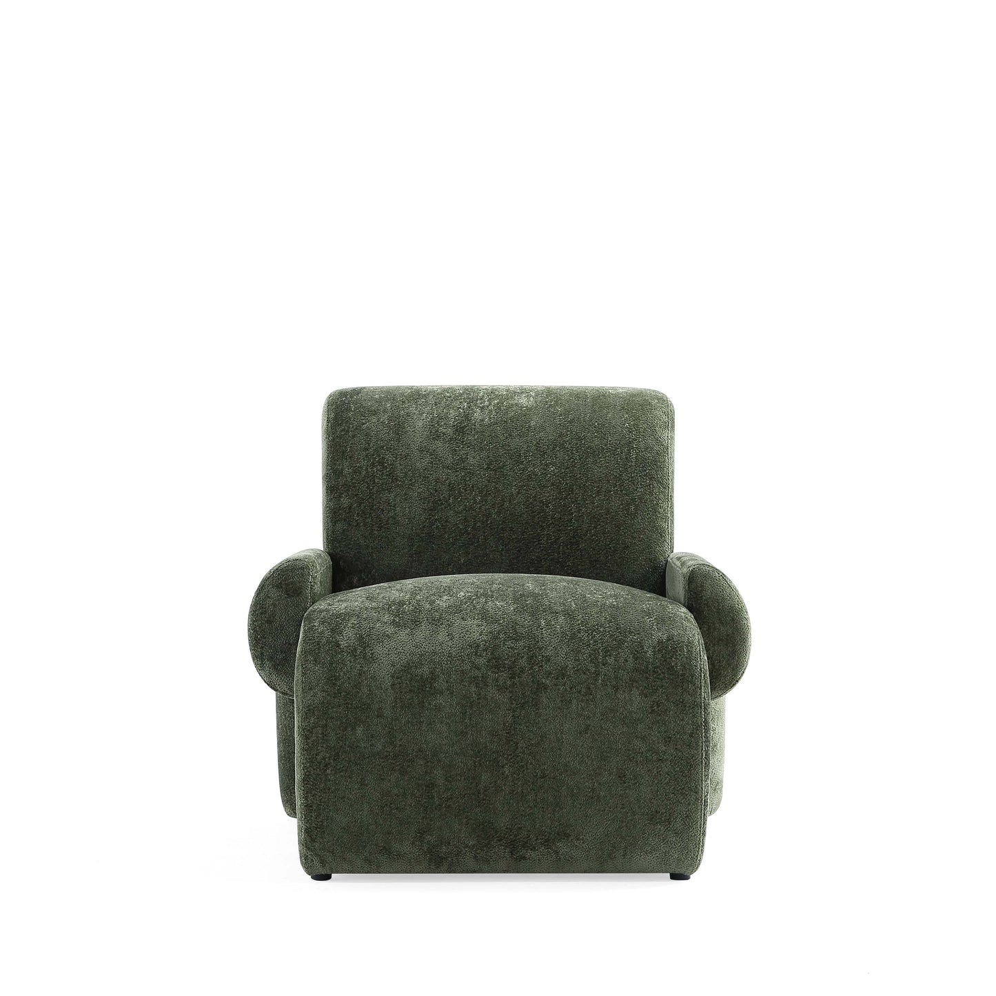 Verandah Mid-Century Modern Chenille Lounge Chair in Olive Green AC069-OG