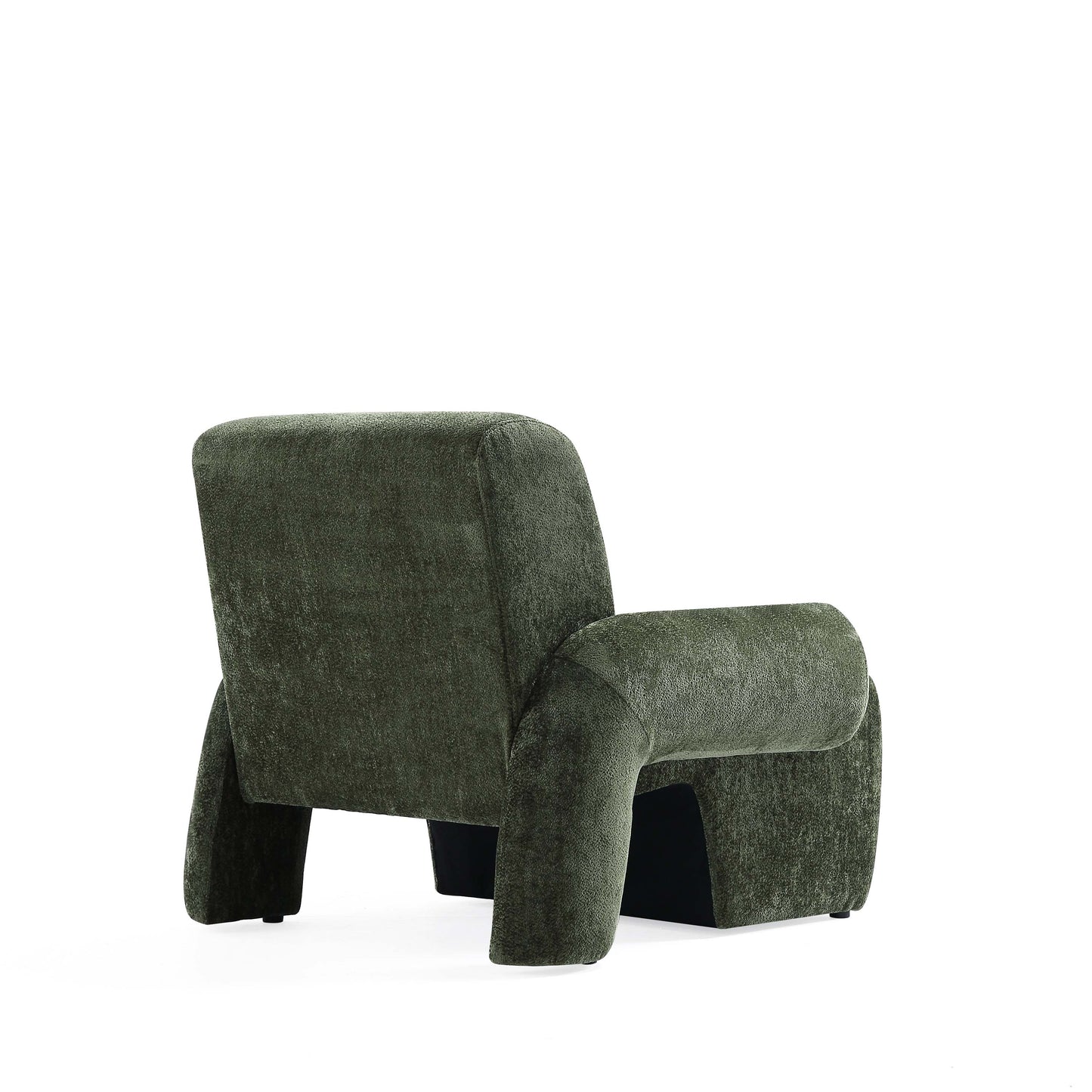 Verandah Mid-Century Modern Chenille Lounge Chair in Olive Green AC069-OG