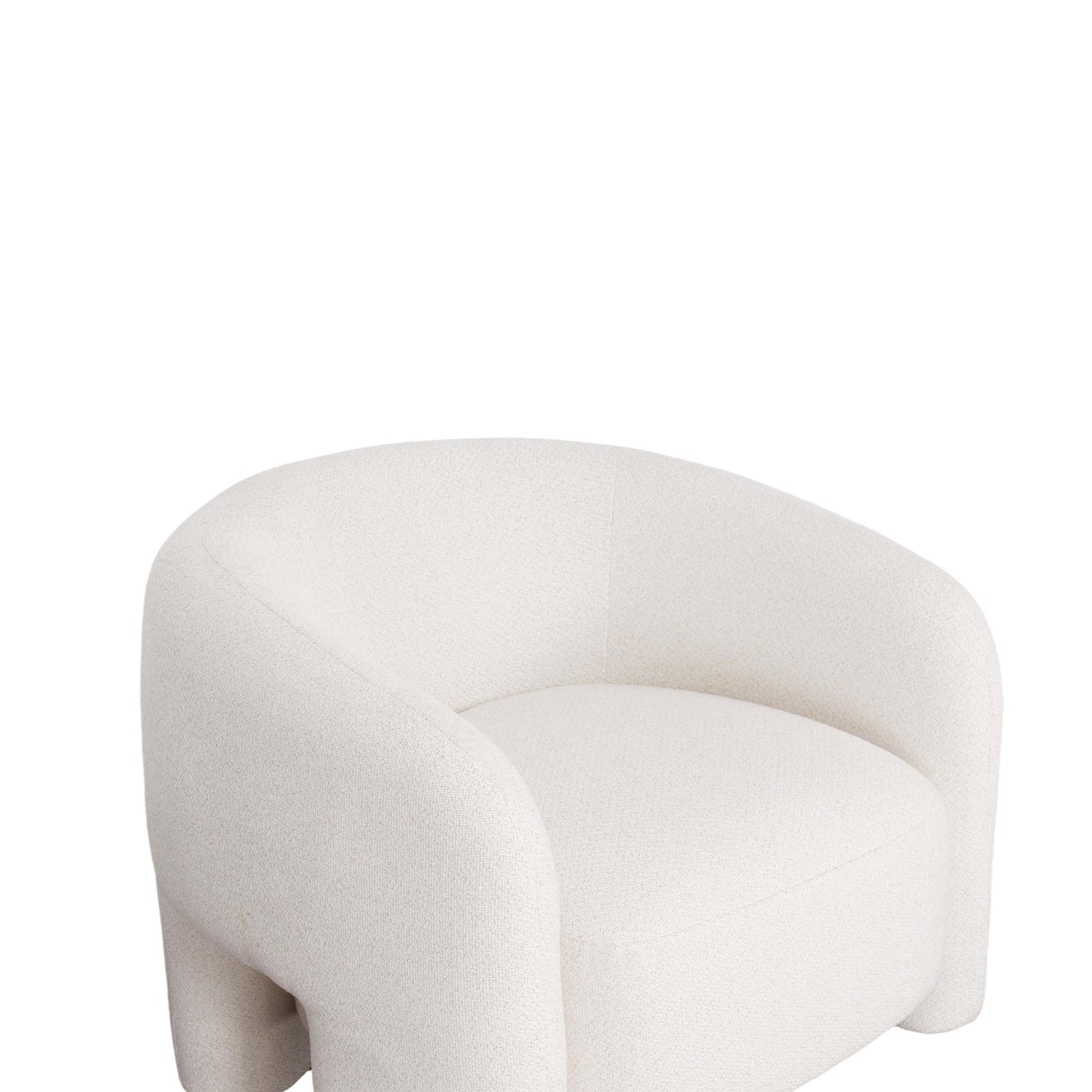 Sylvia Modern Glam Tweed Lounge Chair in Ivory AC070-AN