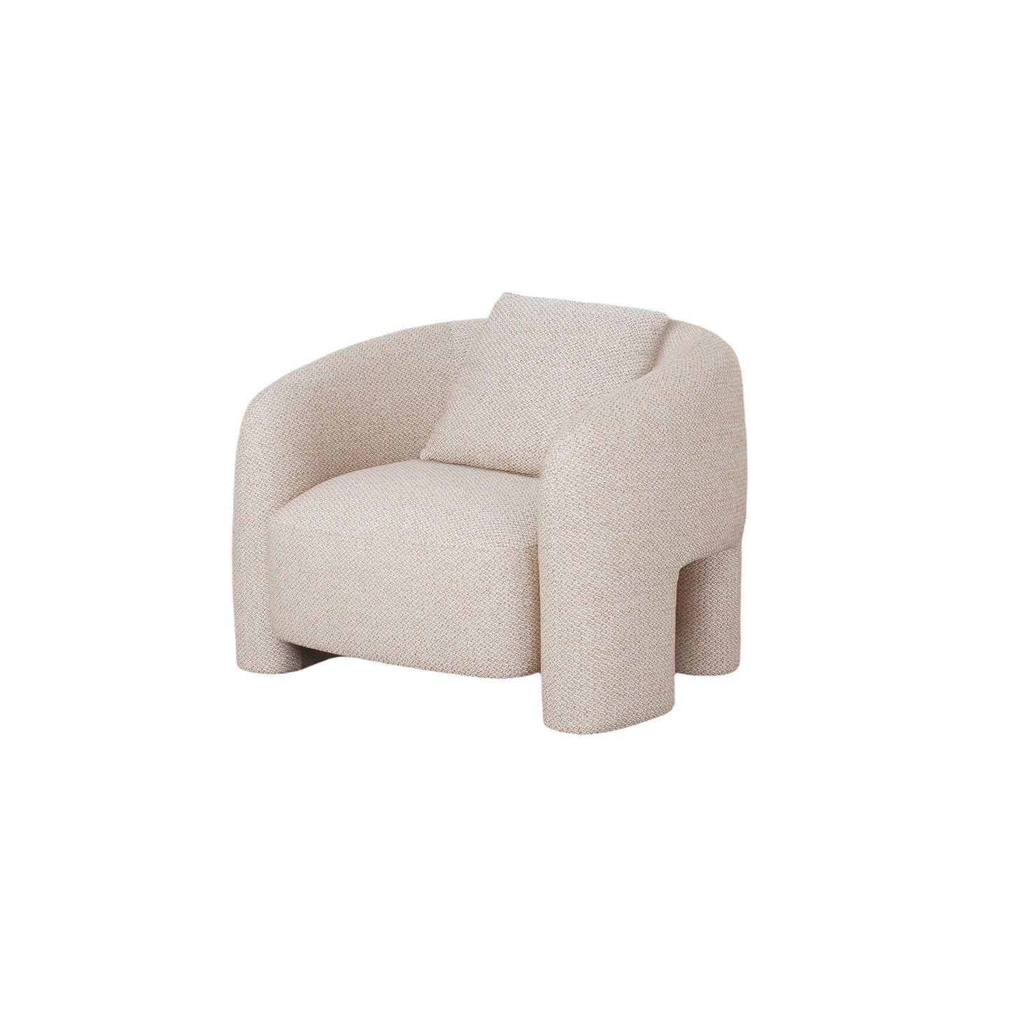 Sylvia Modern Glam Tweed Lounge Chair in Gold Dust AC070-GD
