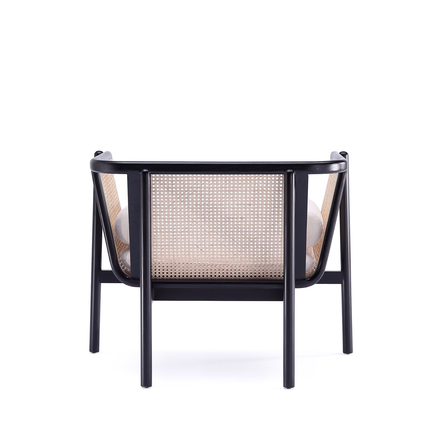 Manhattan Comfort Versailles Accent Chair in Black, Natural Cane and Cream ACCA01-CR