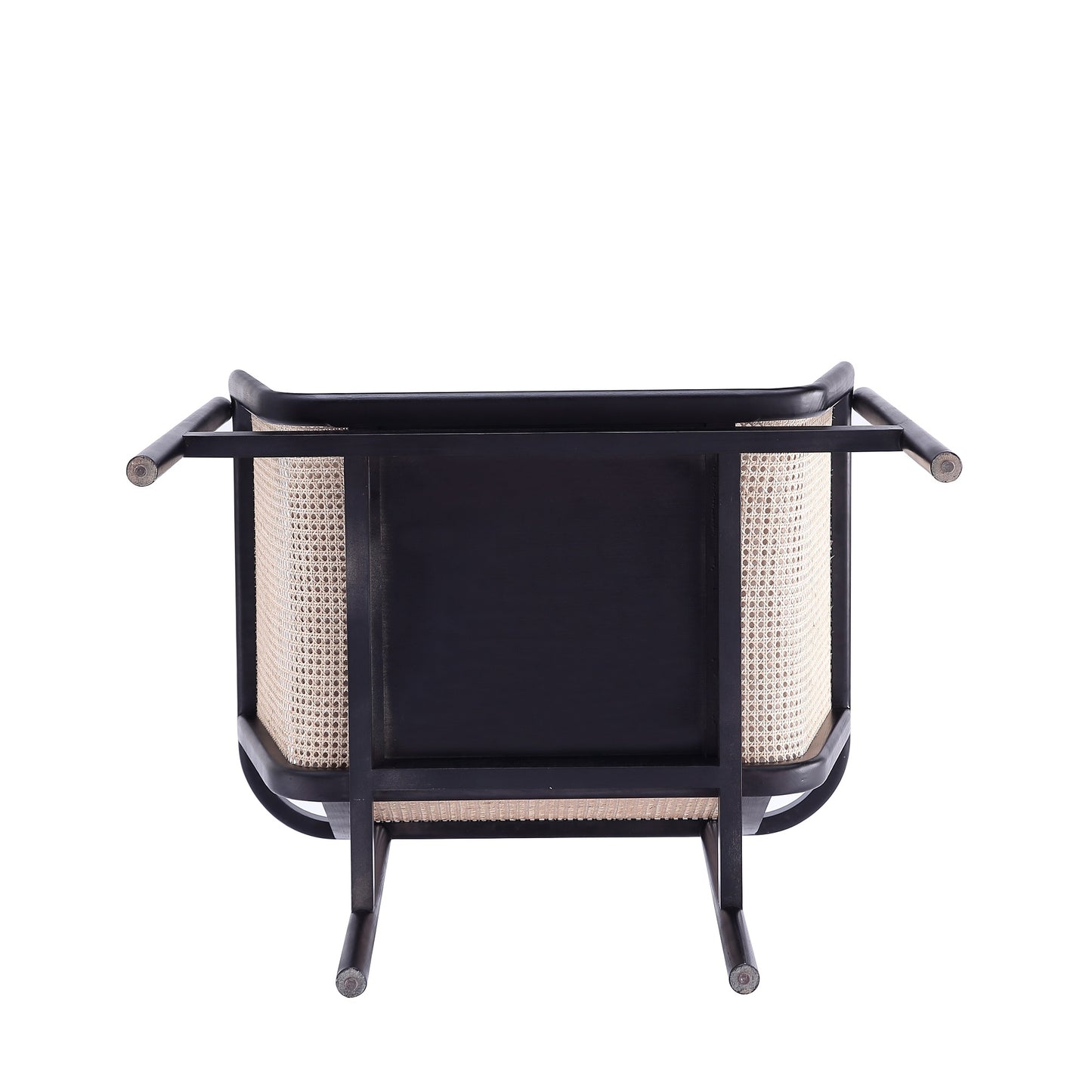 Manhattan Comfort Versailles Accent Chair in Black, Natural Cane and Cream ACCA01-CR