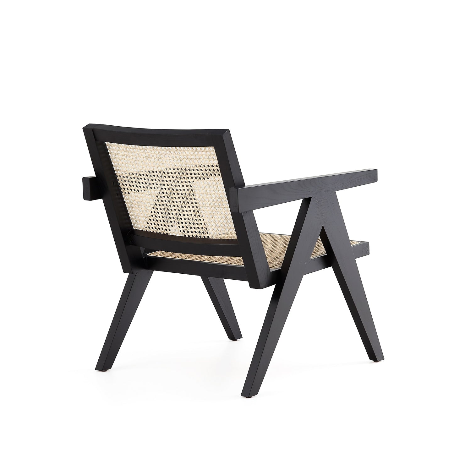 Manhattan Comfort Hamlet Accent Chair in Black and Natural Cane ACCA04-BK