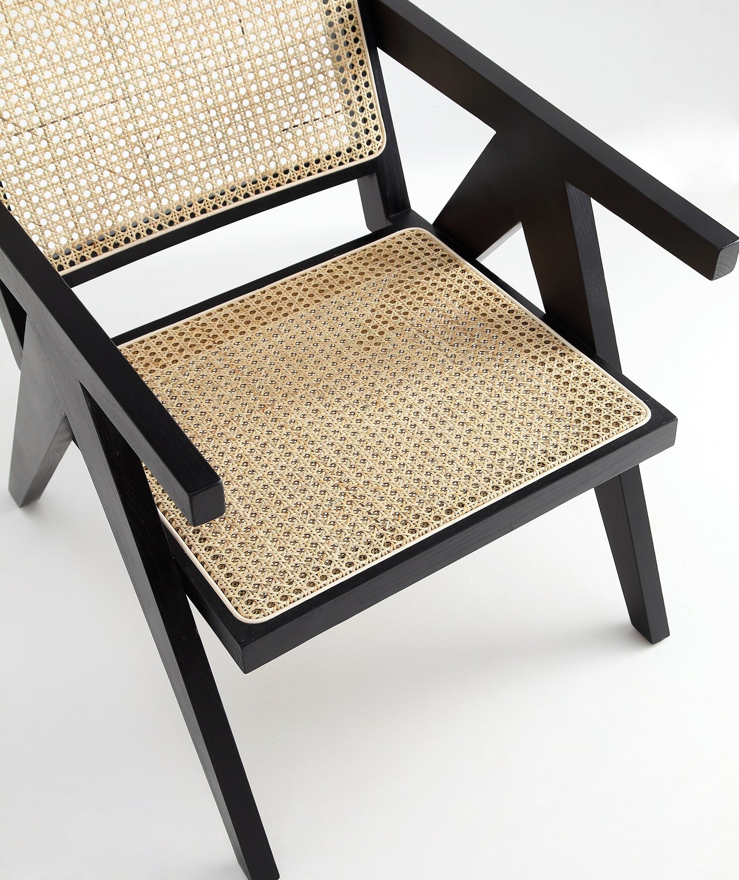 Manhattan Comfort Hamlet Accent Chair in Black and Natural Cane ACCA04-BK
