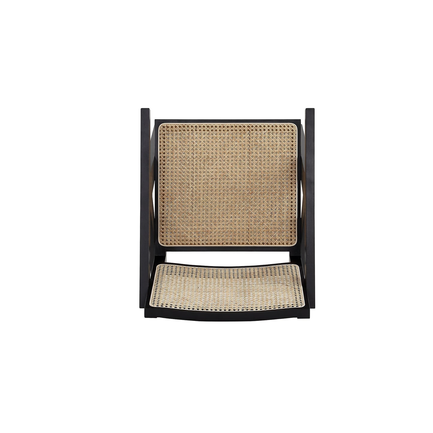 Manhattan Comfort Hamlet Accent Chair in Black and Natural Cane ACCA04-BK