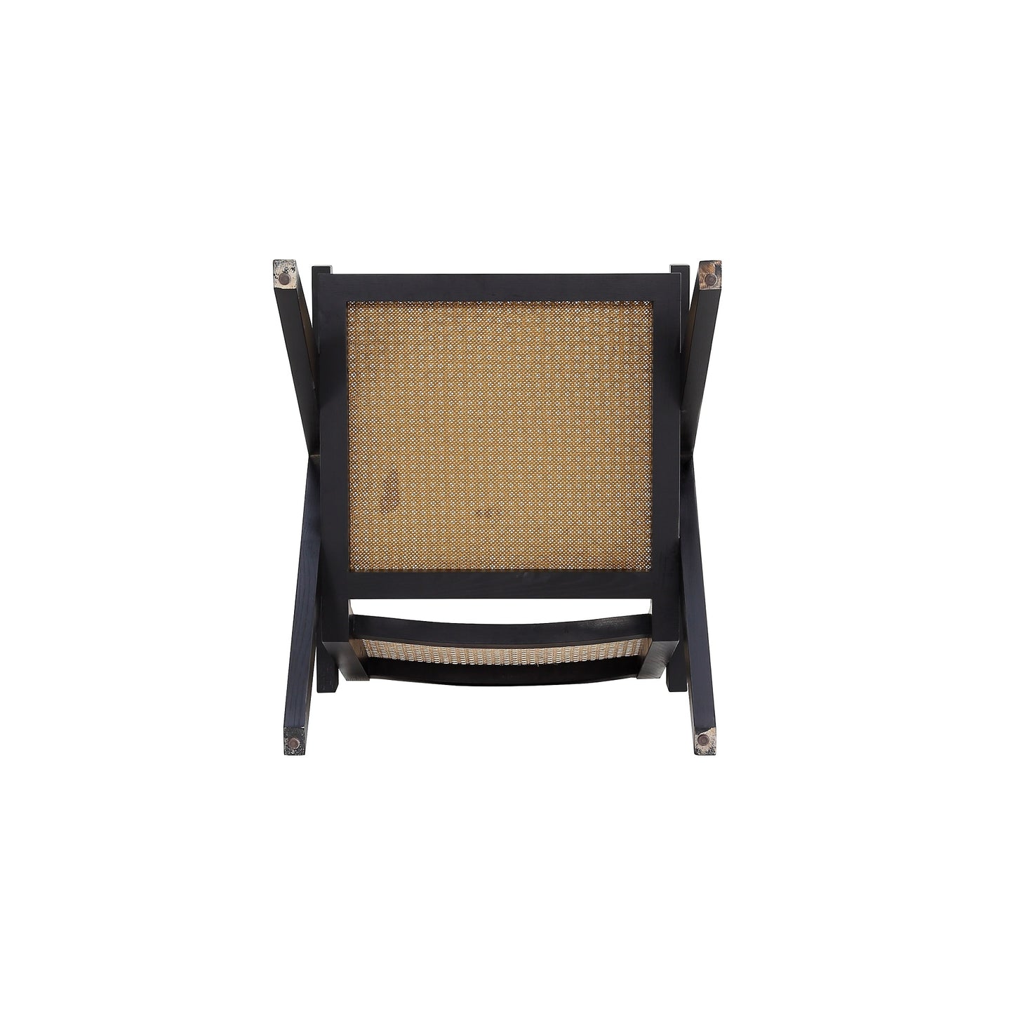 Manhattan Comfort Hamlet Accent Chair in Black and Natural Cane ACCA04-BK