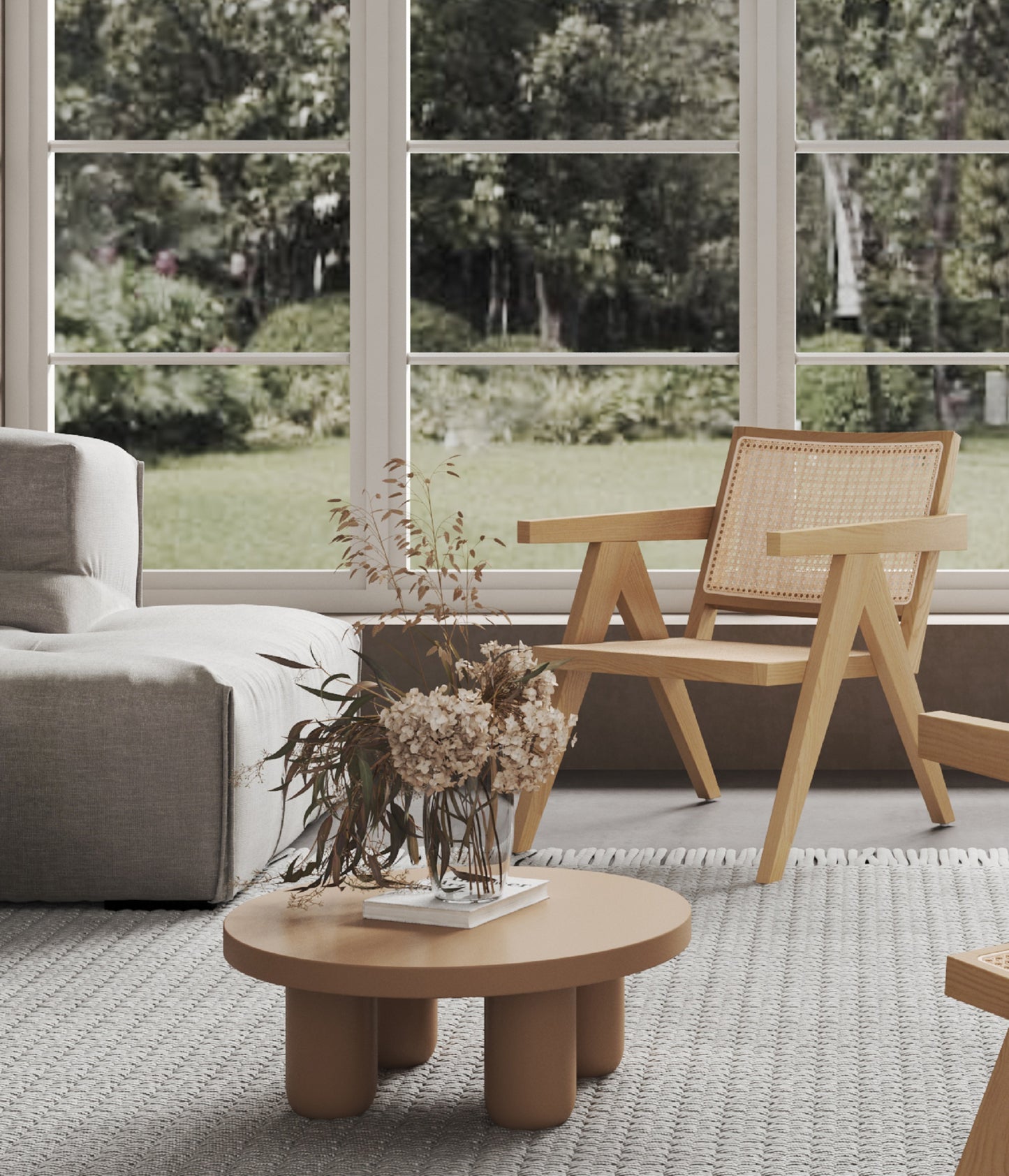 Manhattan Comfort Hamlet Accent Chair in Nature Cane ACCA04-NA
