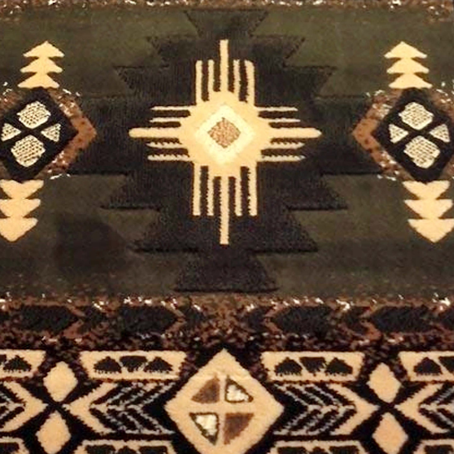 Mohave Collection 2' x 7' Sage Traditional Southwestern Style Area Rug - Olefin Fibers with Jute Backing Sage