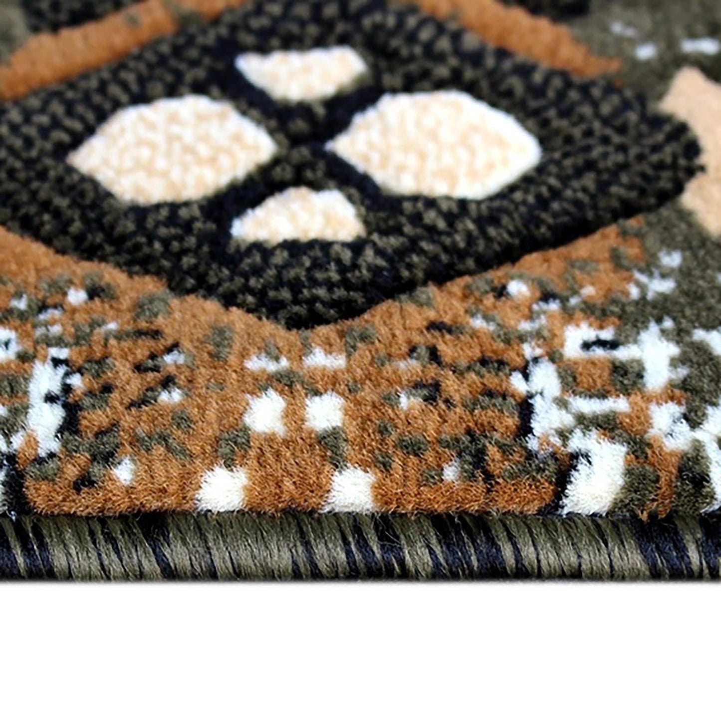 Mohave Collection 2' x 7' Sage Traditional Southwestern Style Area Rug - Olefin Fibers with Jute Backing Sage