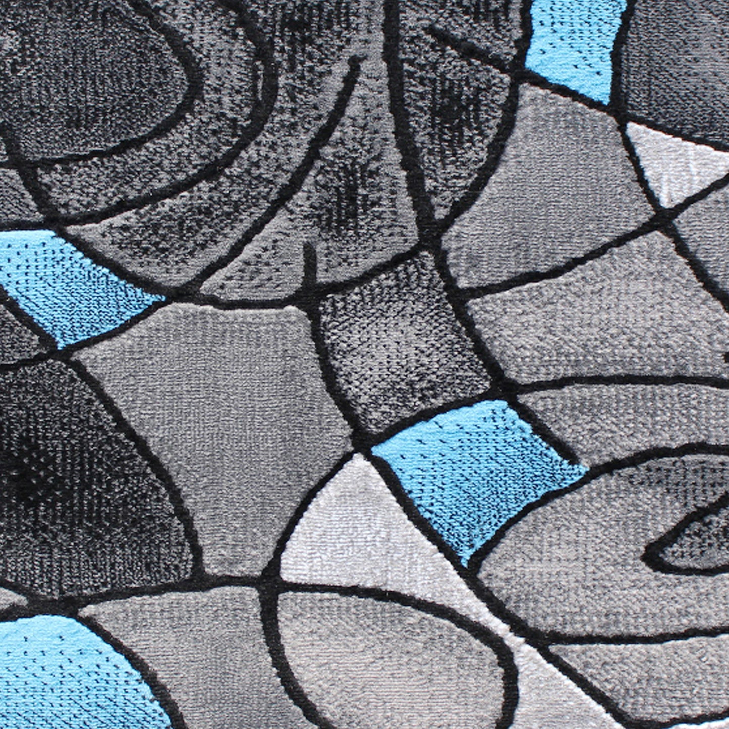 Jubilee Collection 2' x 3' Blue Abstract Pattern Area Rug - Olefin Rug with Jute Backing for Hallway, Entryway, or Bedroom Blue