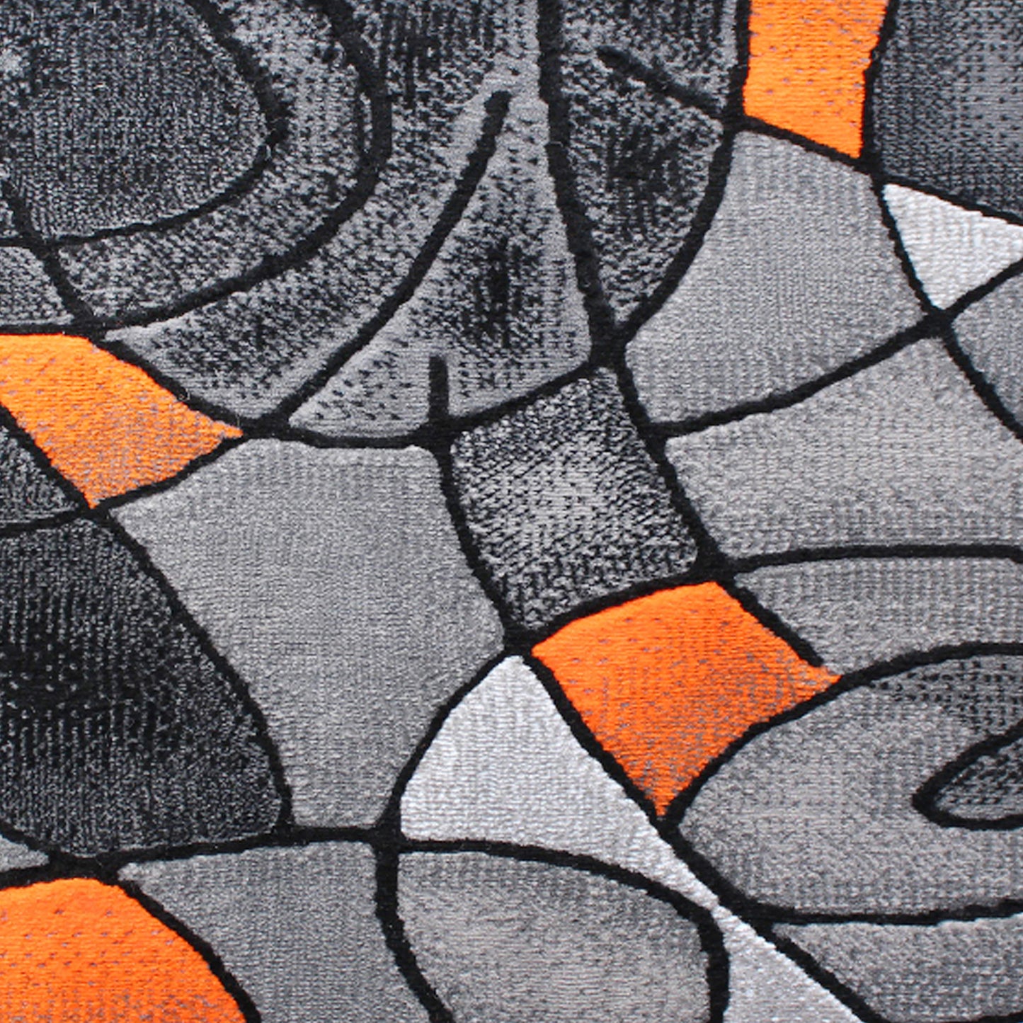 Jubilee Collection 2' x 3' Orange Abstract Pattern Area Rug - Olefin Rug with Jute Backing for Hallway, Entryway, or Bedroom Orange