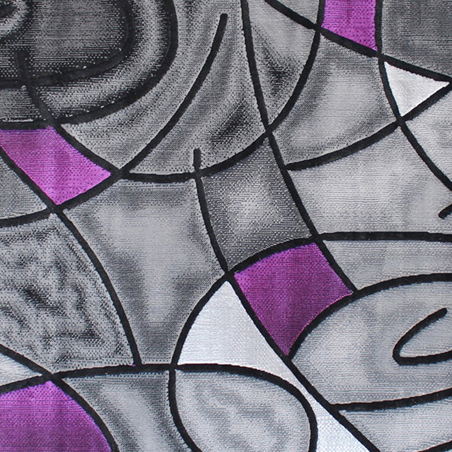 Jubilee Collection 3' x 5' Purple Abstract Area Rug - Olefin Rug with Jute Backing - Living Room, Bedroom, & Family Room Purple