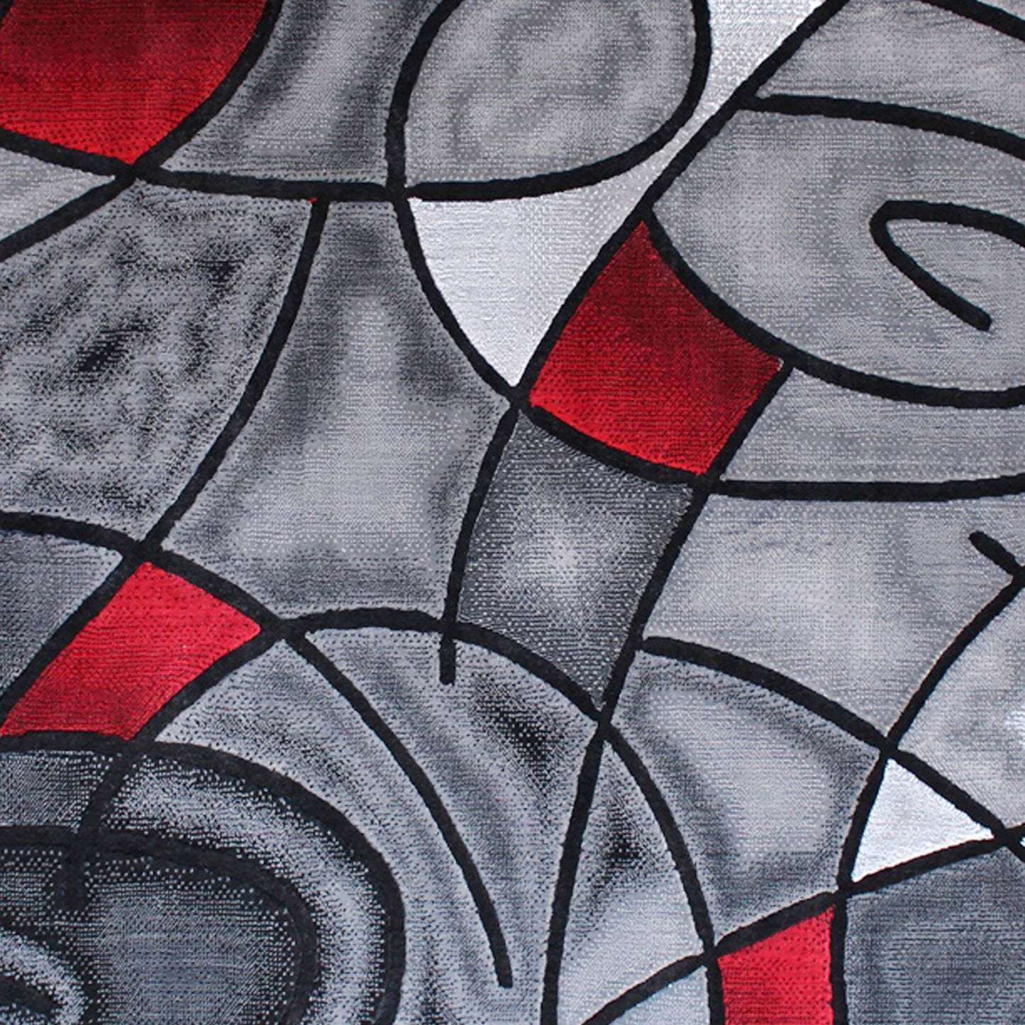 Jubilee Collection 8' x 10' Red Abstract Area Rug - Olefin Rug with Jute Backing - Living Room, Bedroom, & Family Room Red