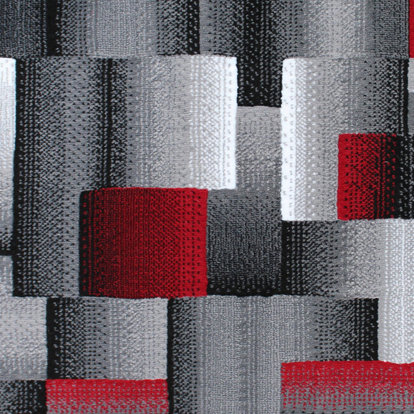 Elio Collection 2' x 3' Red Color Blocked Area Rug - Olefin Rug with Jute Backing - Entryway, Living Room, or Bedroom Red