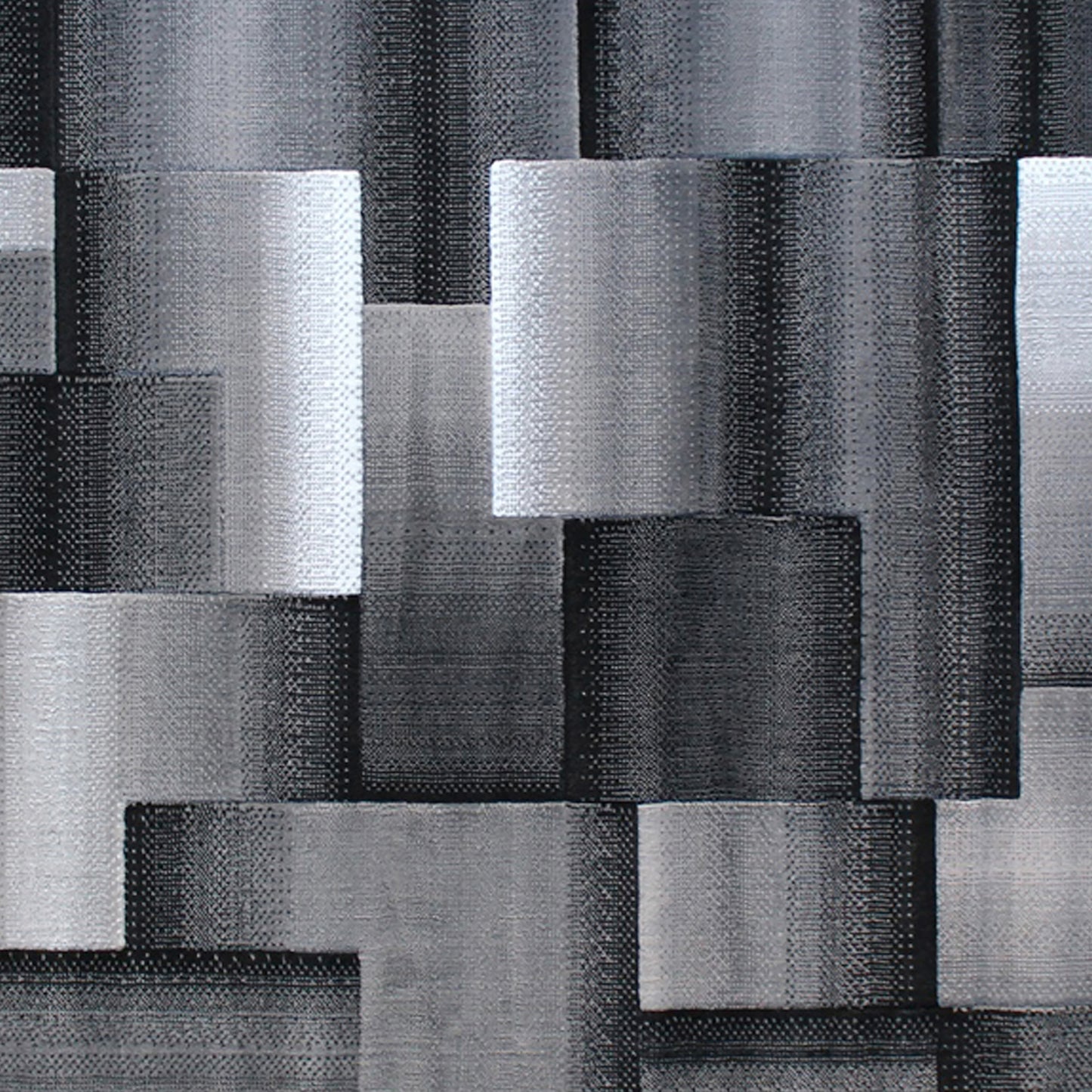 Elio Collection 5' x 7' Gray Color Blocked Area Rug - Olefin Rug with Jute Backing - Entryway, Living Room, or Bedroom Grey