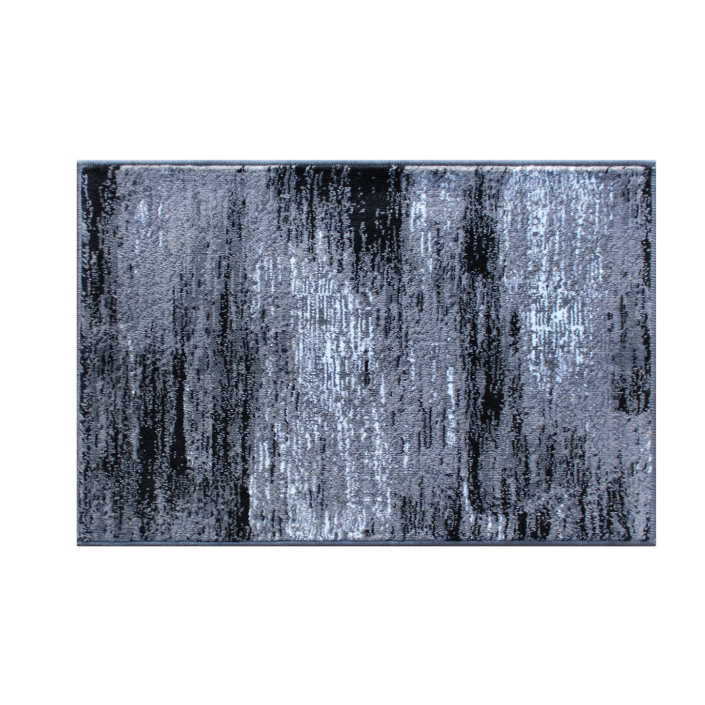 Rylan Collection 2' x 3' Gray Abstract Scraped Area Rug - Olefin Rug with Jute Backing - Living Room, Bedroom, & Entryway Grey