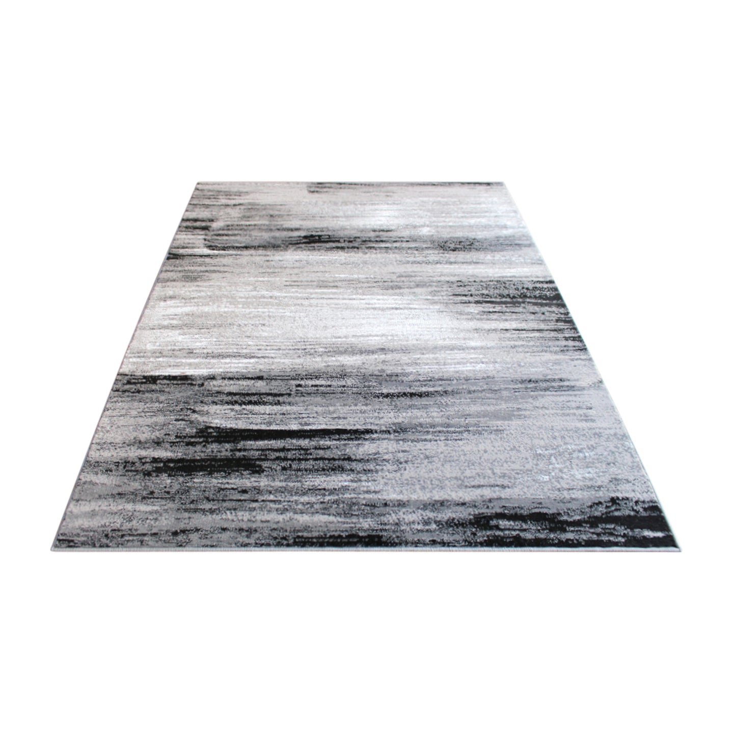 Rylan Collection 5' x 7' Gray Scraped Design Area Rug - Olefin Rug with Jute Backing - Living Room, Bedroom, Entryway Grey