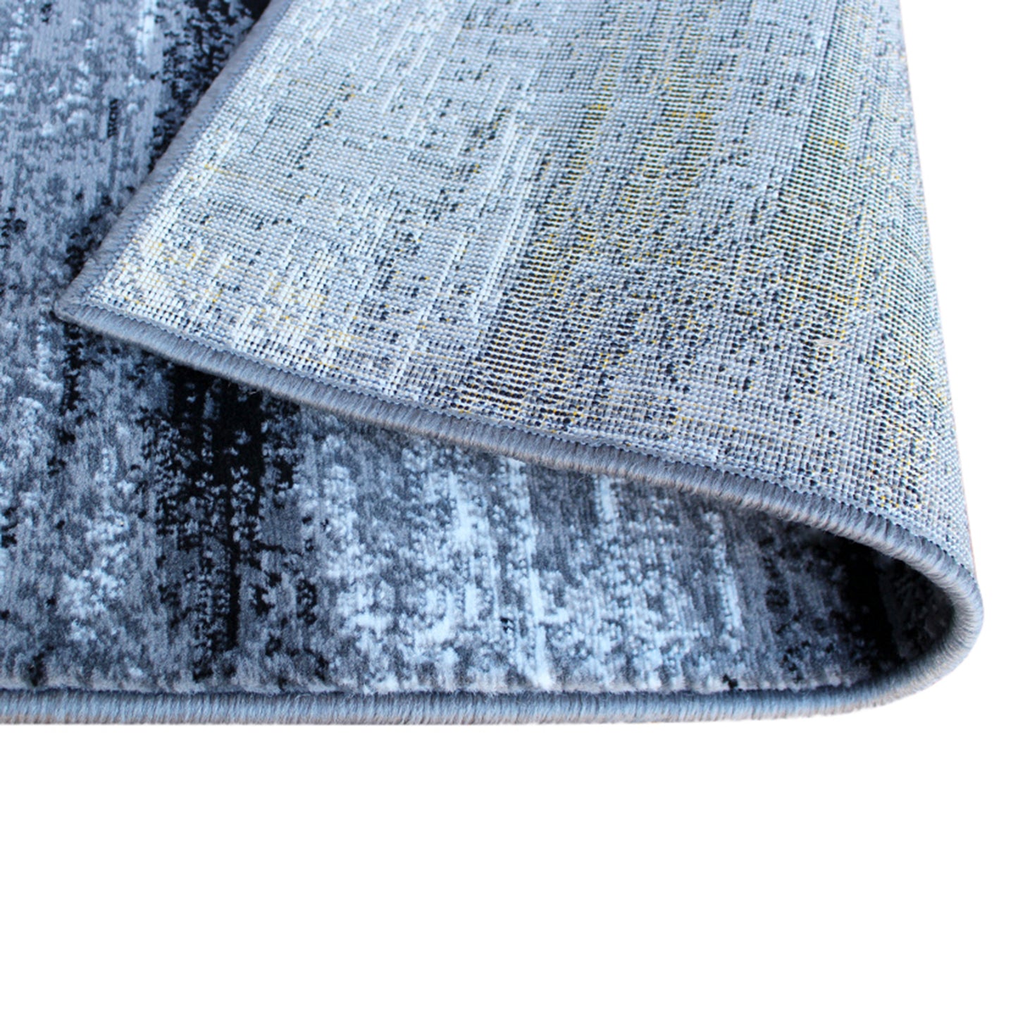 Rylan Collection 8' x 10' Gray Scraped Design Area Rug - Olefin Rug with Jute Backing - Living Room, Bedroom, Entryway Grey