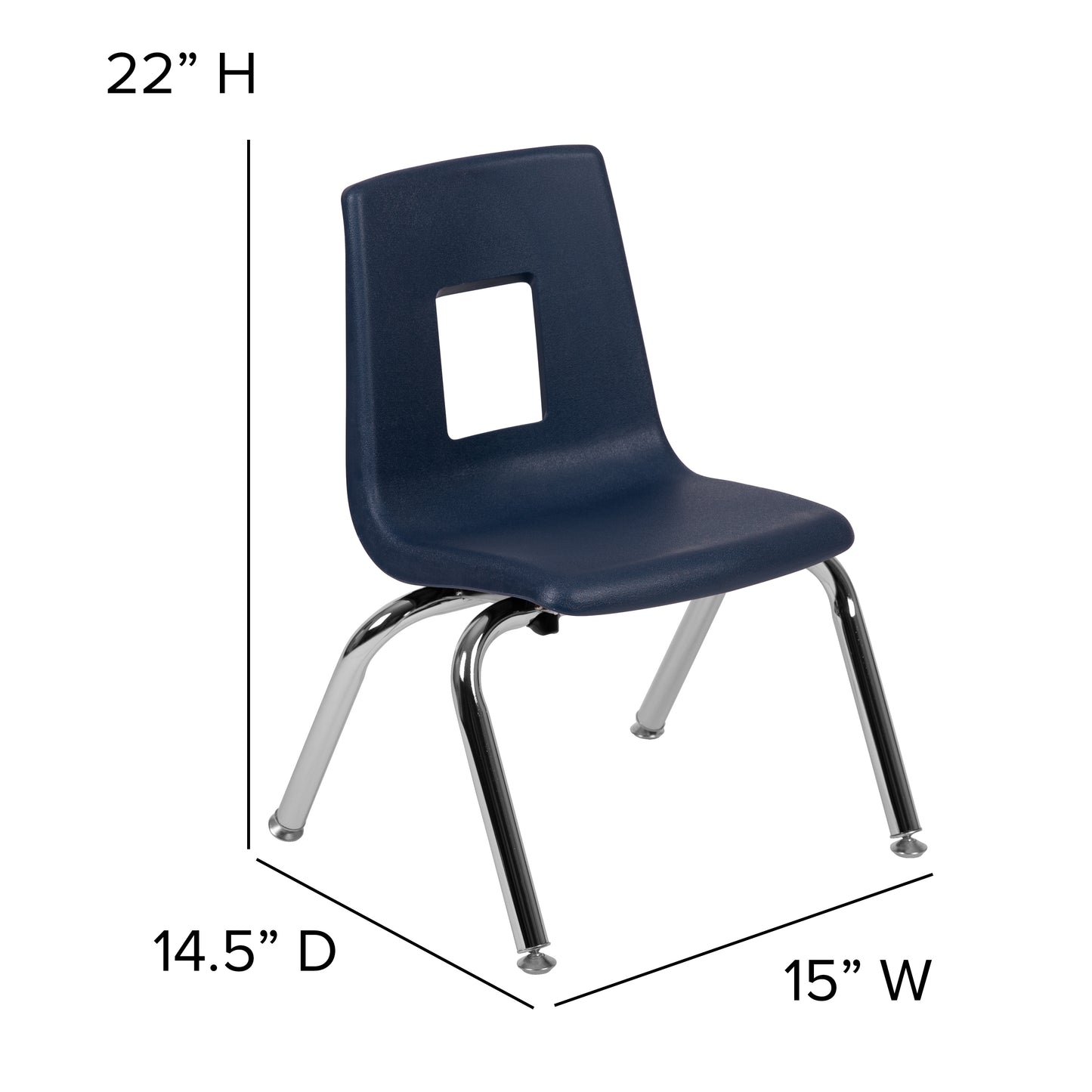 Mickey Advantage Navy Student Stack School Chair - 12-inch Navy