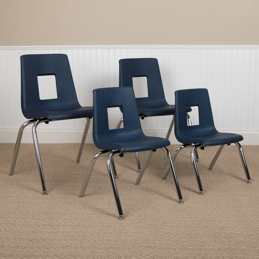 Mickey Advantage Navy Student Stack School Chair - 12-inch Navy