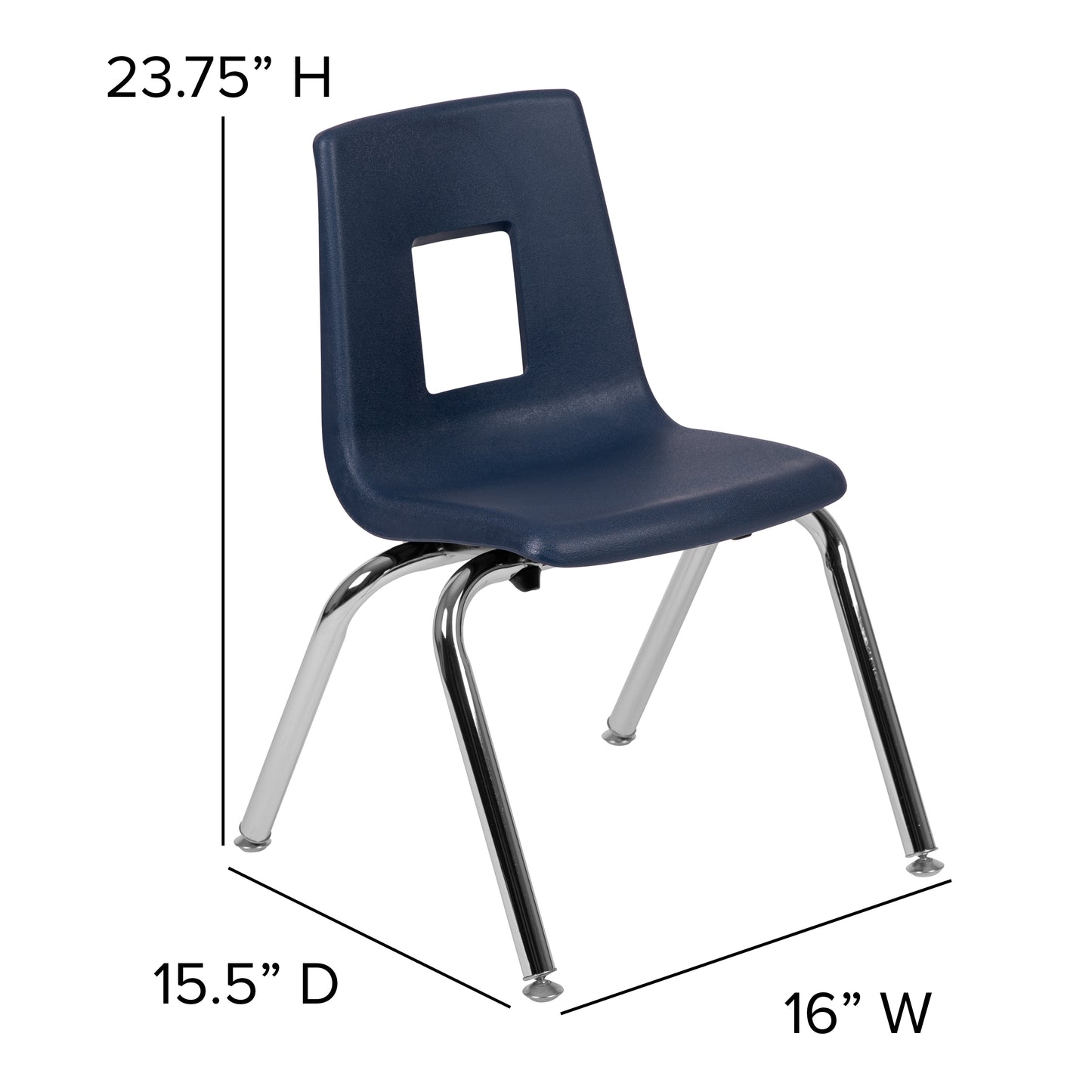 Mickey Advantage Navy Student Stack School Chair - 14-inch Navy