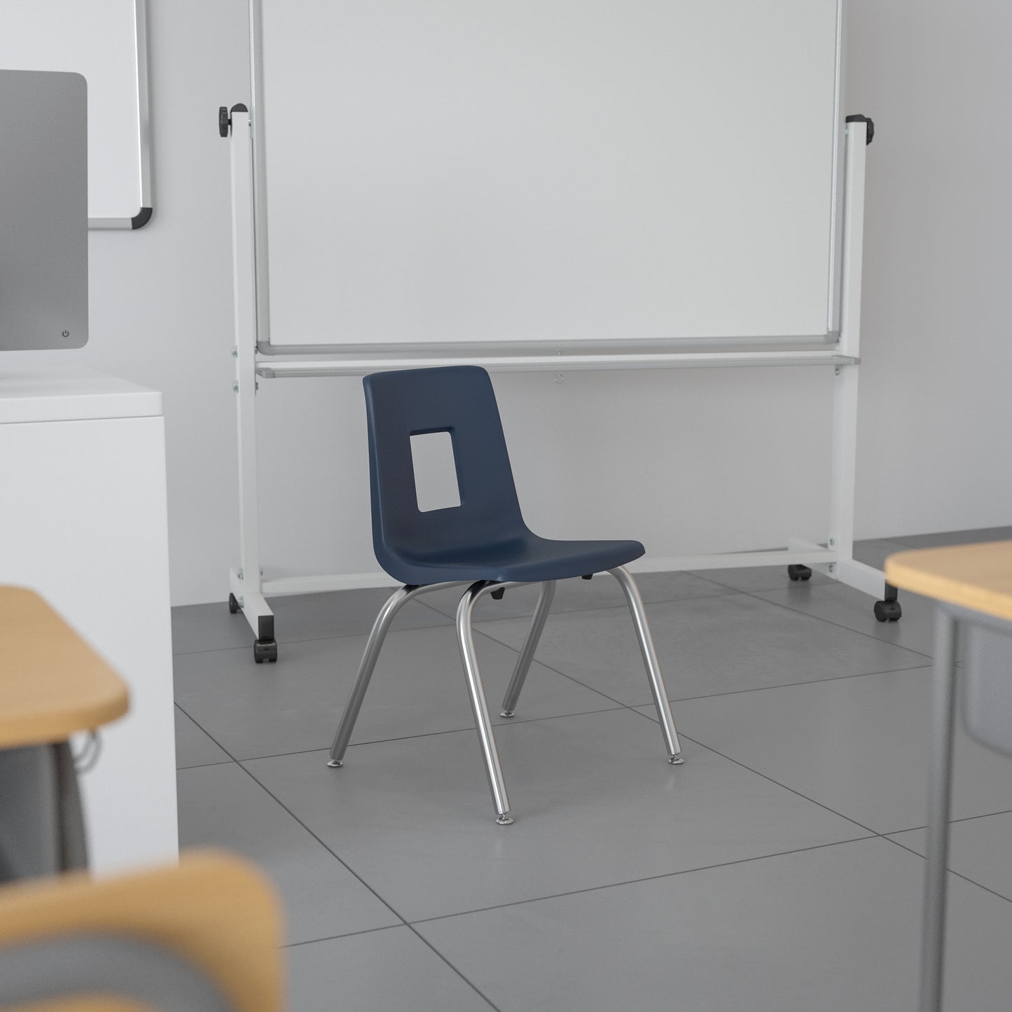 Mickey Advantage Navy Student Stack School Chair - 14-inch Navy