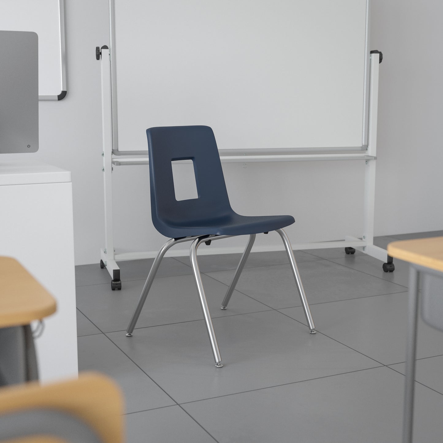 Mickey Advantage Navy Student Stack School Chair - 16-inch Navy