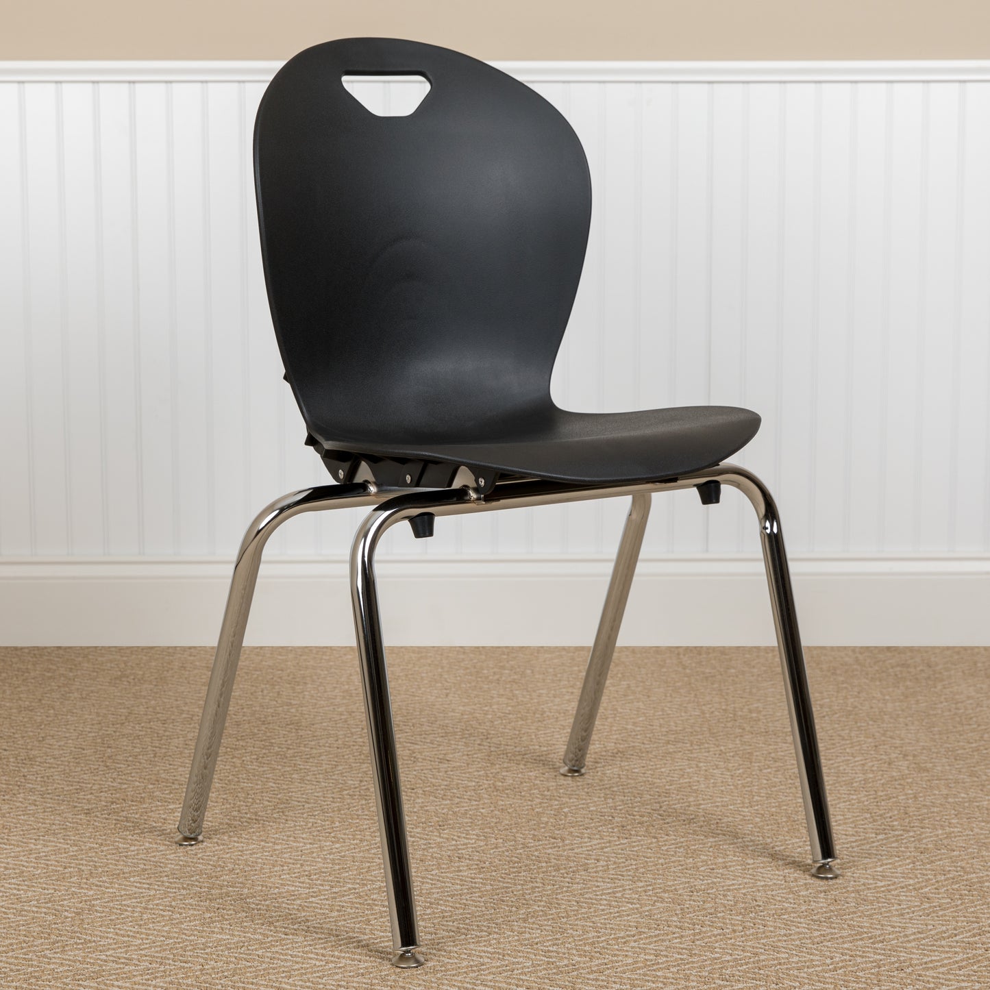 Mickey Advantage Titan Black Student Stack School Chair - 18-inch Black