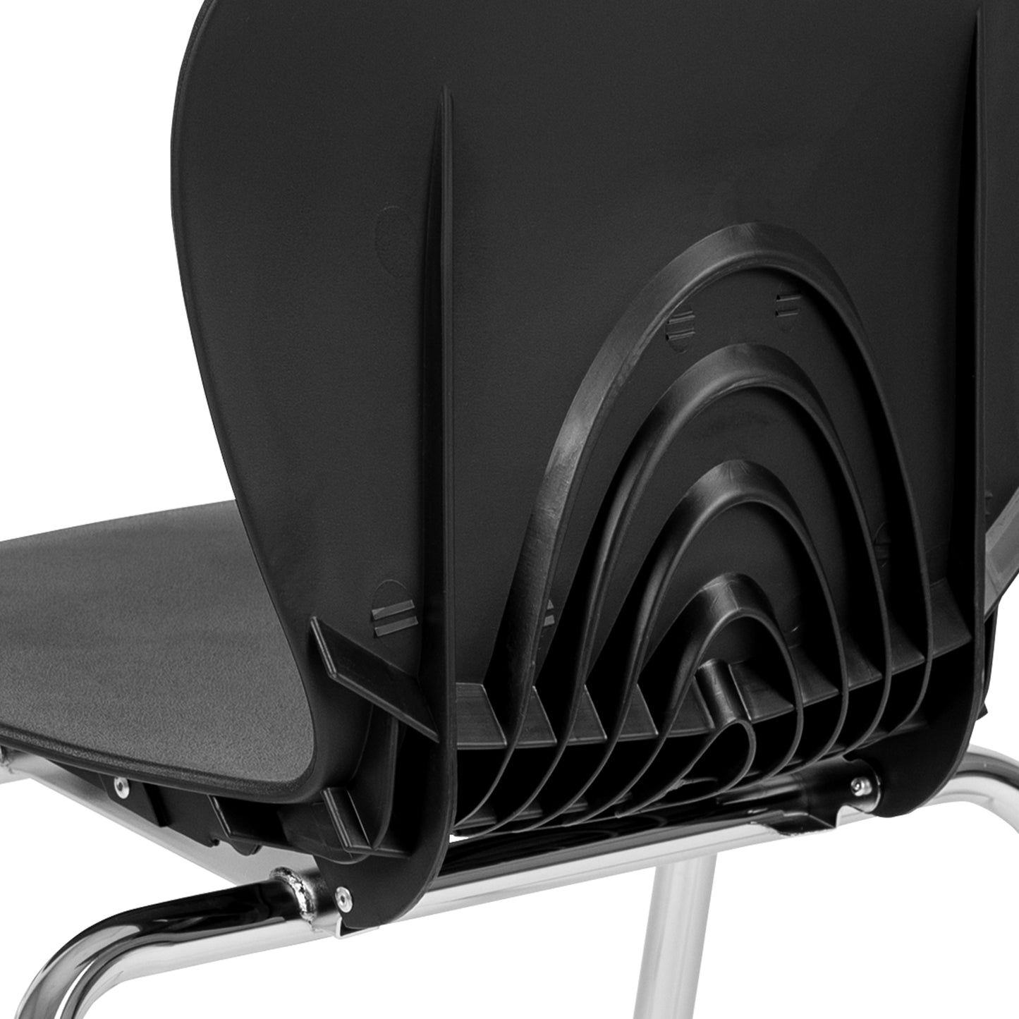Mickey Advantage Titan Black Student Stack School Chair - 18-inch Black