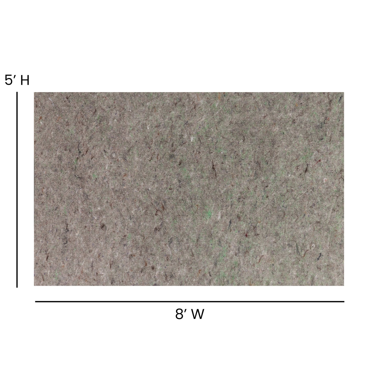 Minnie Slide-Stop® Multi-Surface Reversible Non-Slip Cushion Rug Pad, 1/4" Thick, Floor Protection, for 5'x8' Area Rug, Gray Gray