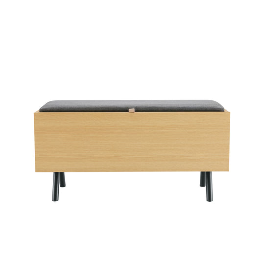 Paloma Modern Accent Storage Bench in Light Oak AF002-NA
