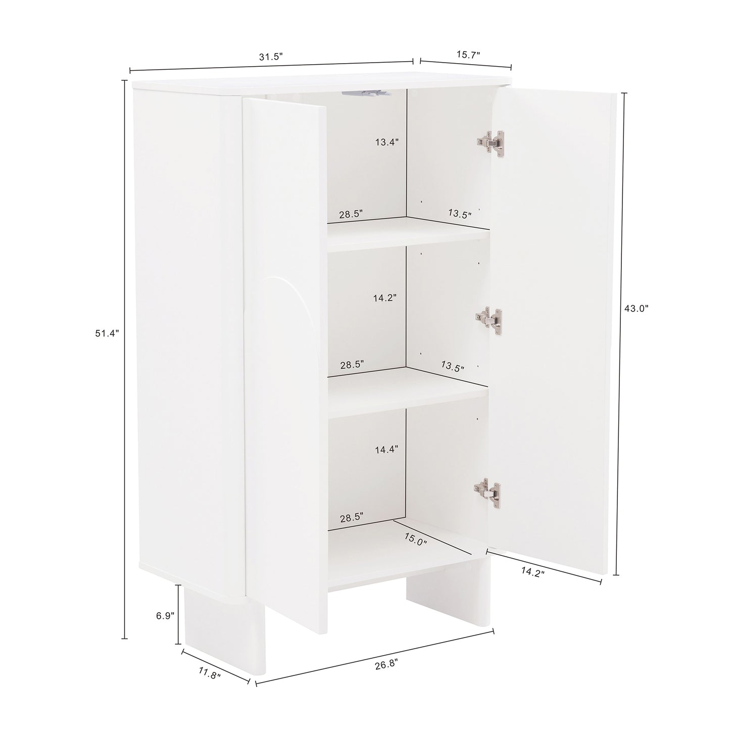 Ella Modern 32" Accent Cabinet in White AF003-WH