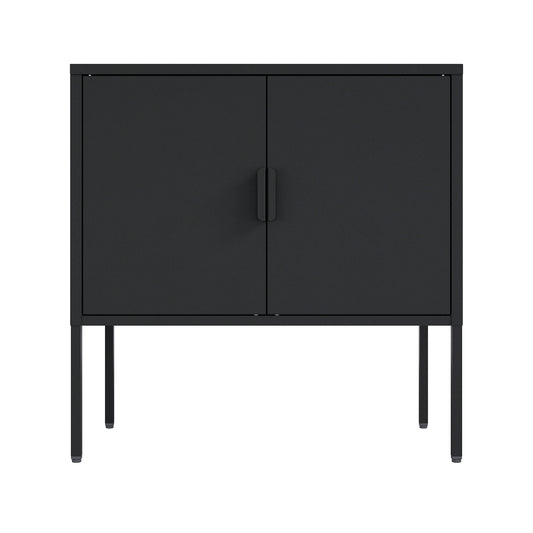 Ava Modern 24" Metal Accent Cabinet in Black AF005-BK