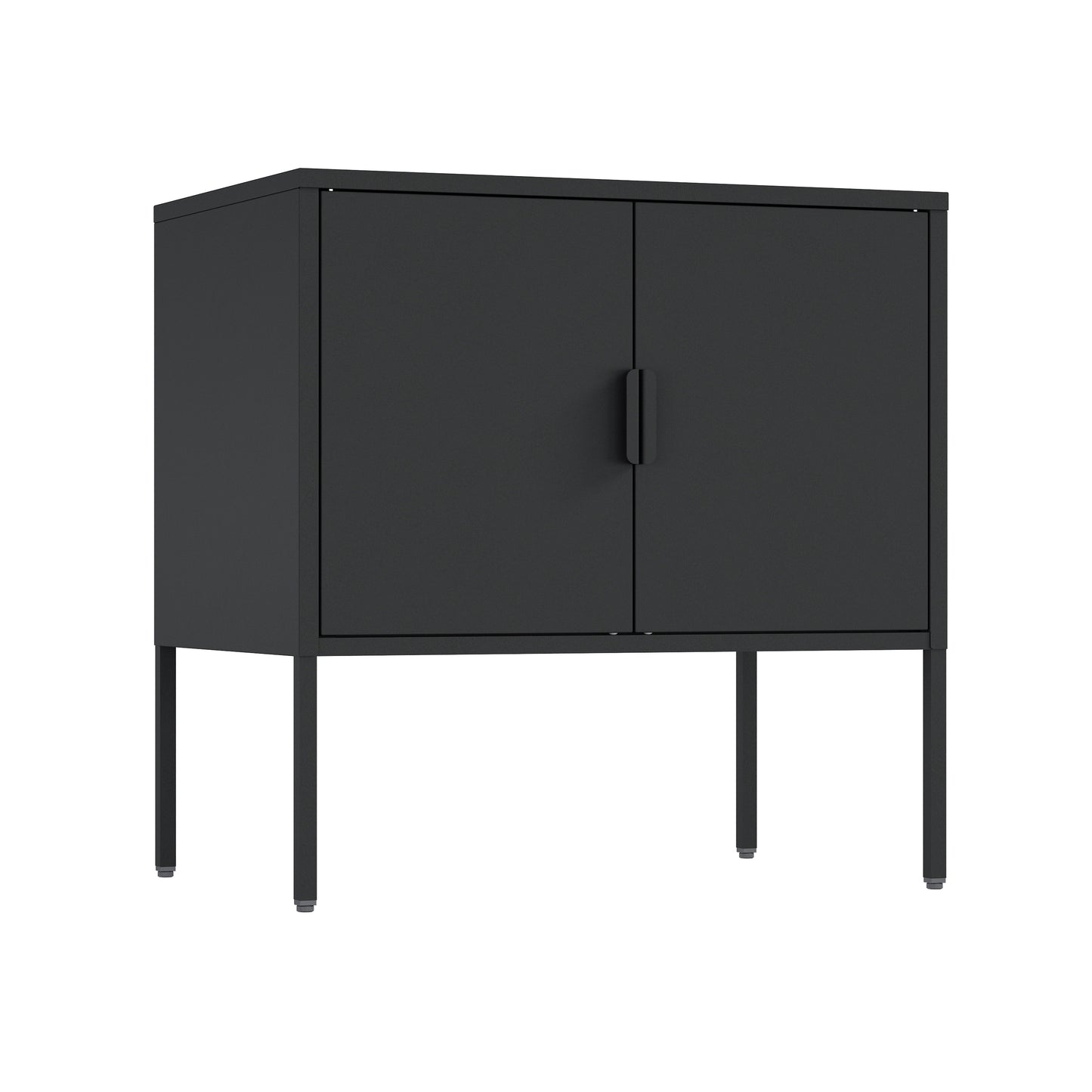 Ava Modern 24" Metal Accent Cabinet in Black AF005-BK
