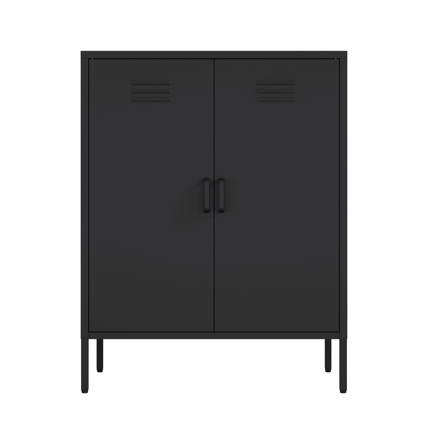Naomi Modern 32" Metal Accent Cabinet in Black AF006-BK