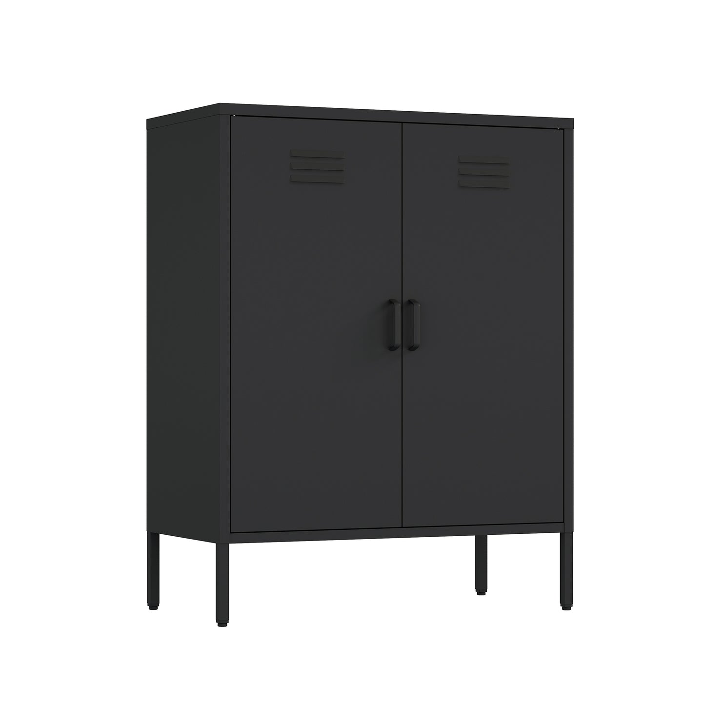 Naomi Modern 32" Metal Accent Cabinet in Black AF006-BK