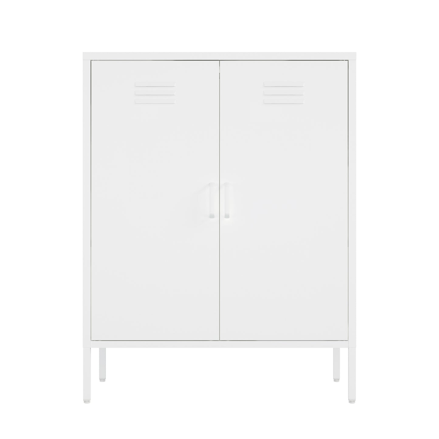Naomi Modern 32" Metal Accent Cabinet in White AF006-WH