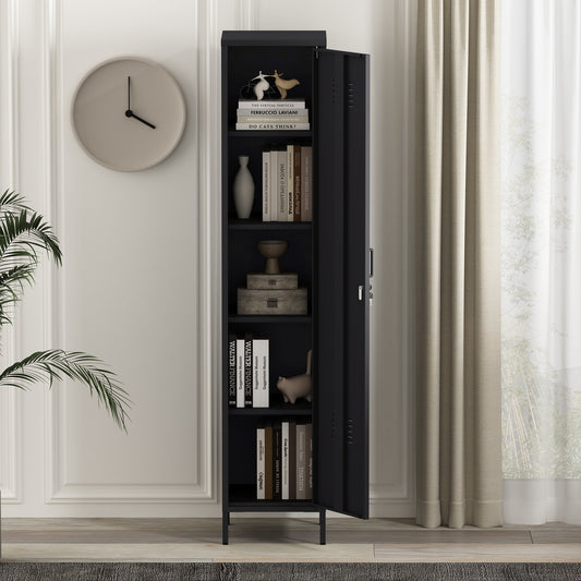 Naomi Modern 15" Metal Storage Cabinet in Black AF007-BK