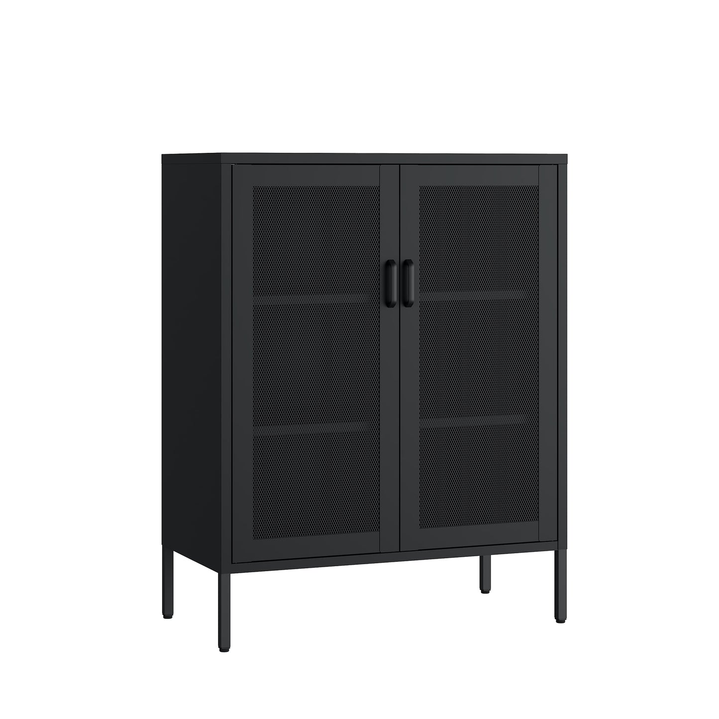 Amelia Modern 32" Metal Accent Cabinet in Black AF008-BK