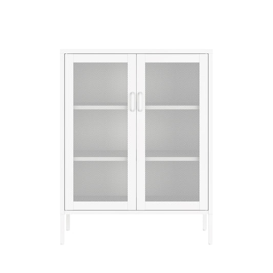 Amelia Modern 32" Metal Accent Cabinet in White AF008-WH