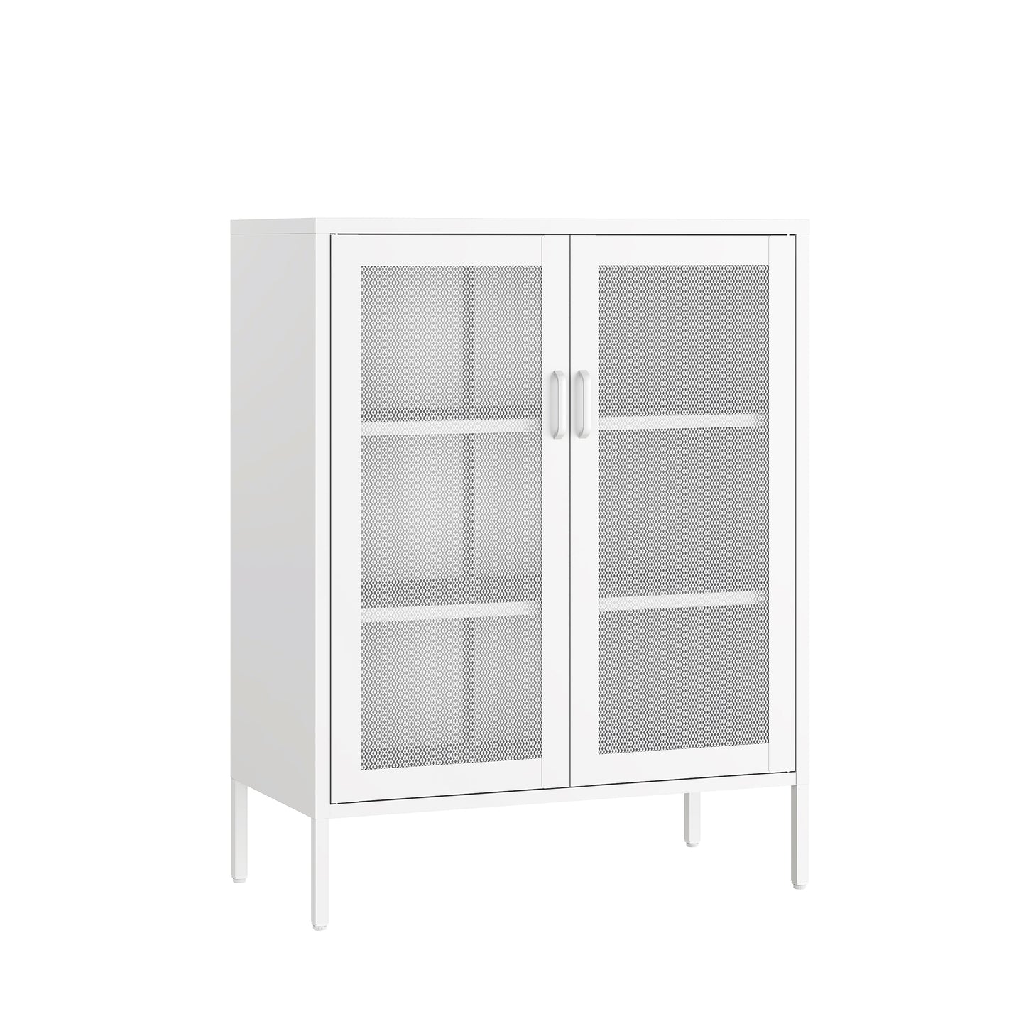 Amelia Modern 32" Metal Accent Cabinet in White AF008-WH