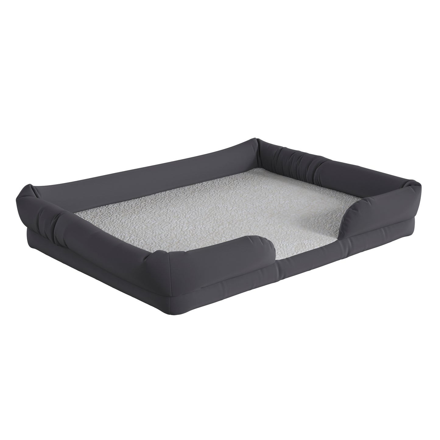 Cooper Orthopedic Comfy Memory Foam Joint Relief Bolster Dog Bed for Dogs up to 44 LBS. - Removable & Washable Cover, Non-Slip Bottom Gray AJ-ORTHO-00190-GY-GG