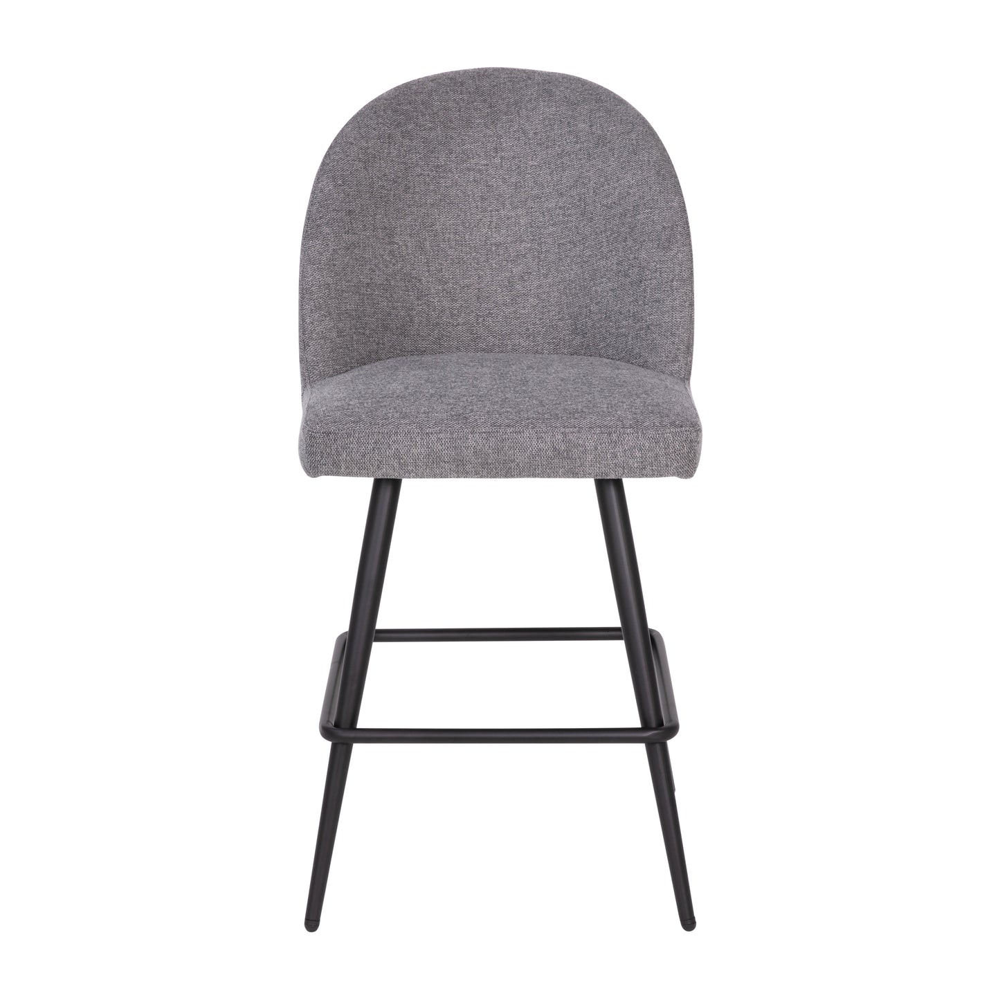 Lyla Set of 2 Commercial High Back Modern Armless 26" Counter Stools with Contoured Backrests, Steel Frames and Footrests, Gray Faux Linen-Set of 2 Gray Faux Linen