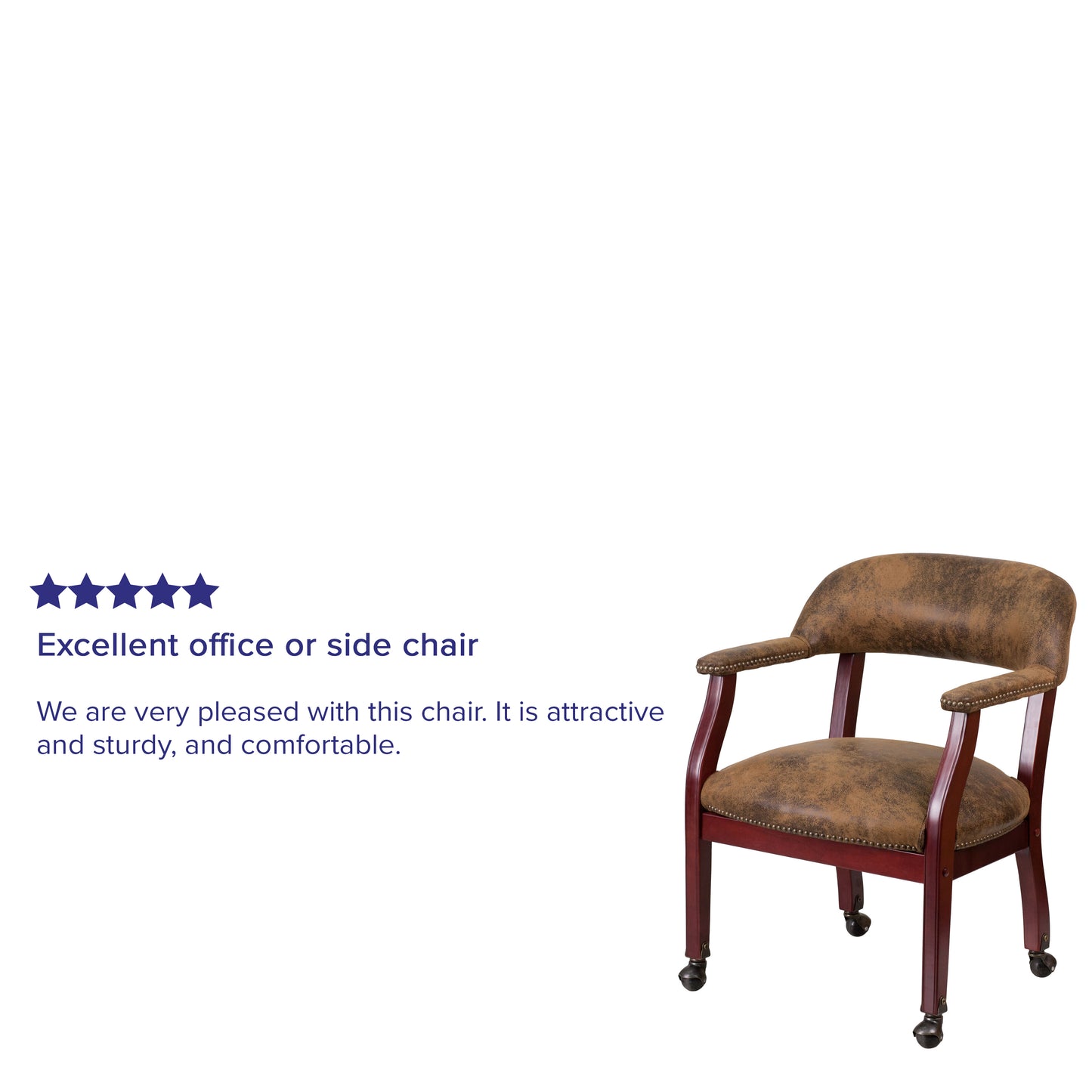 Sarah Bomber Jacket Brown Luxurious Conference Chair with Accent Nail Trim and Casters Bomber Jacket Brown Microfiber B-Z100-BRN-GG